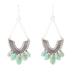 Phantom Turquoise and Sterling Silver Chandelier Earrings
