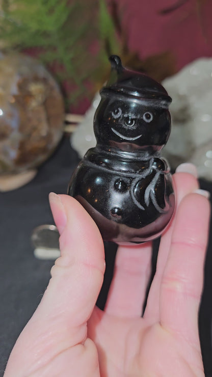 Big Black Obsidian Snowman