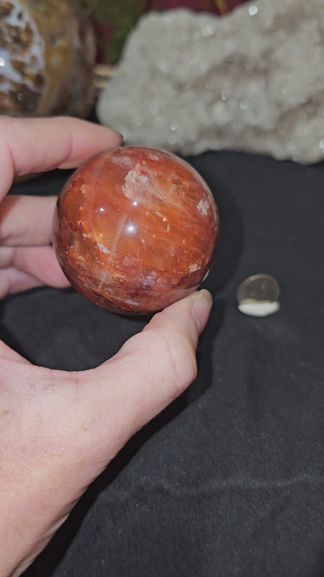 Super Flashy Fire Quartz Sphere