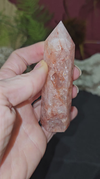 Super Flashy Fire Quartz Point