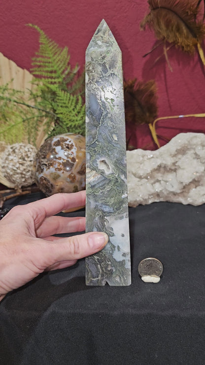 Big, Jelly, Moss Agate Tower