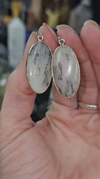 Merlinite (Dendritic Opal) Earrings set in .925 Silver