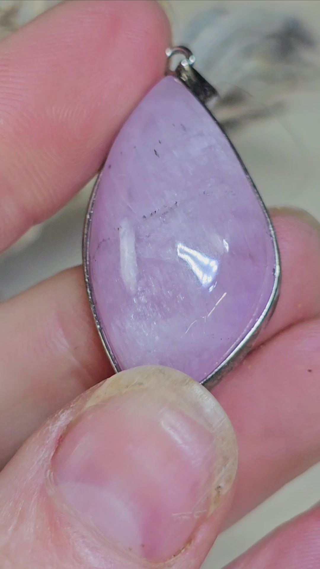 Stunning, flashy Kunzite Pendant. Sterling Silver .925