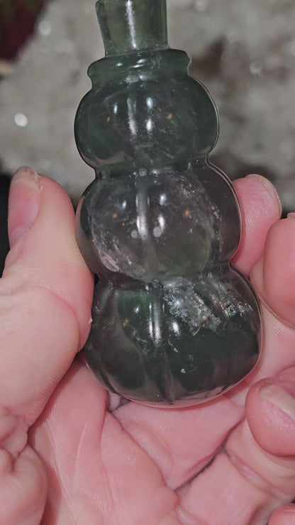 Green Fluorite Snowman. FLASHY