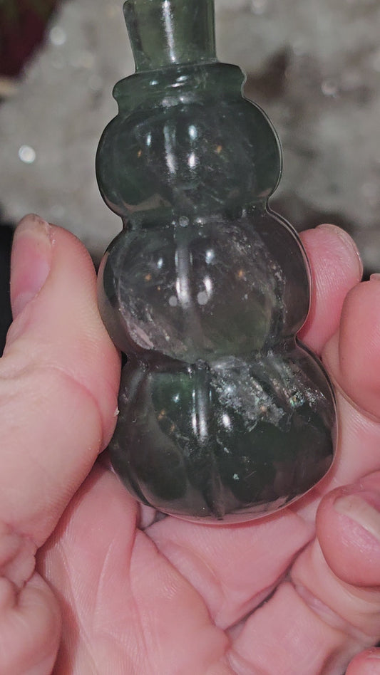 Green Fluorite Snowman. FLASHY