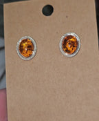 .925 Sterling Silver Baltic Amber earrings