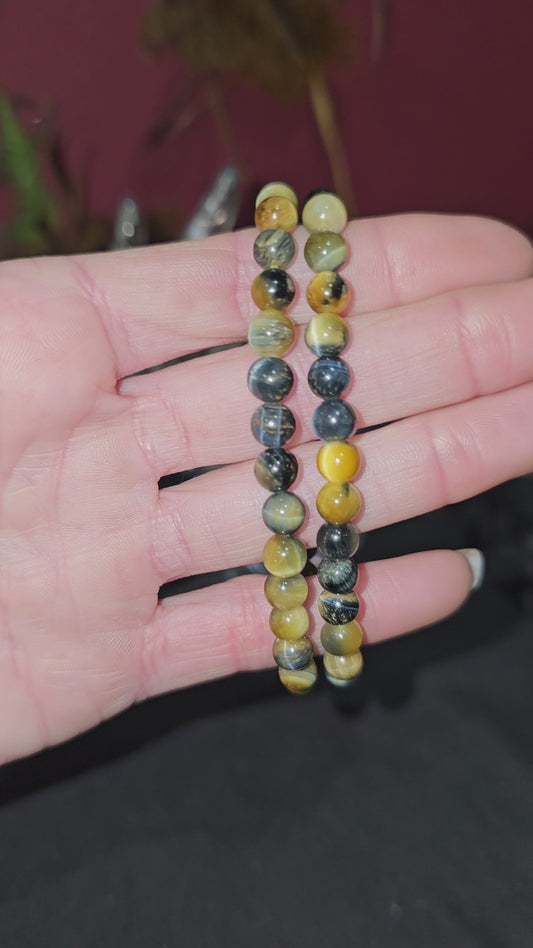 Flashy Blue Tiger's Eye Bracelets 6mm
