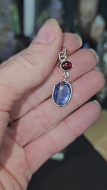 .925 Kyanite with Garnet Pendant ONLY