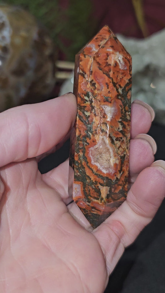 Carnelian/Moss Agate Double Terminated Point