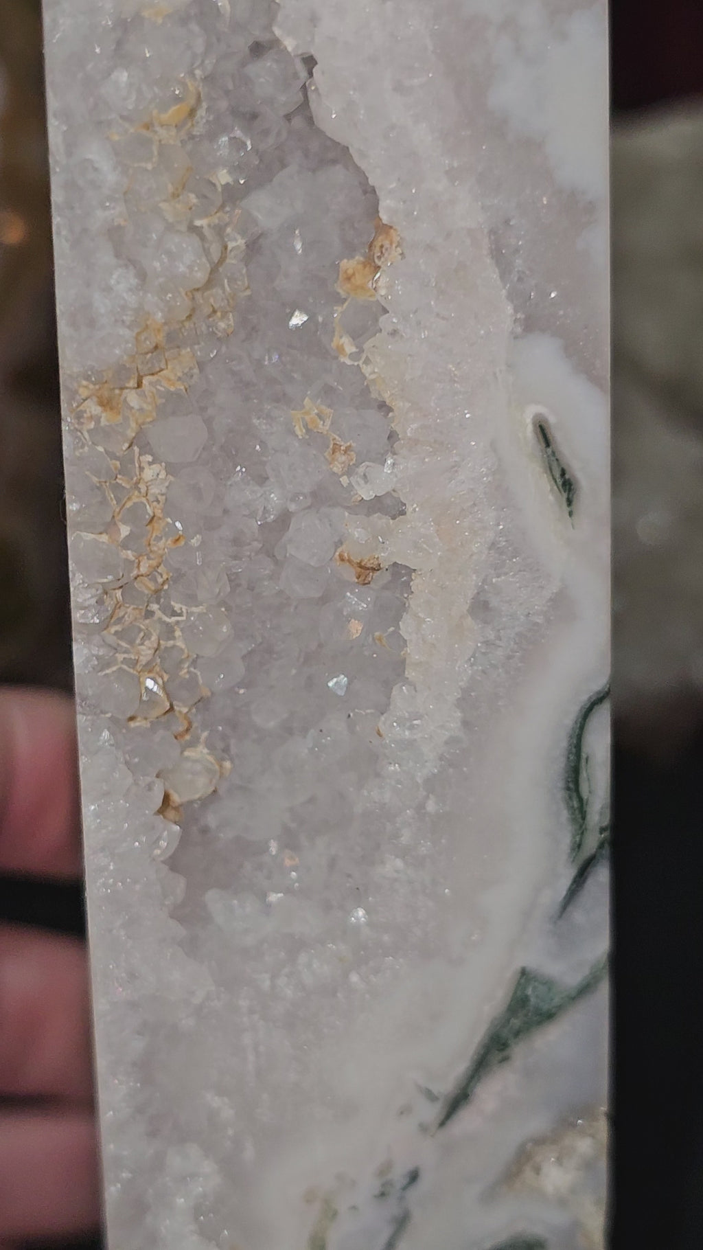 Big, Beautiful, Druzy Moss Agate Tower