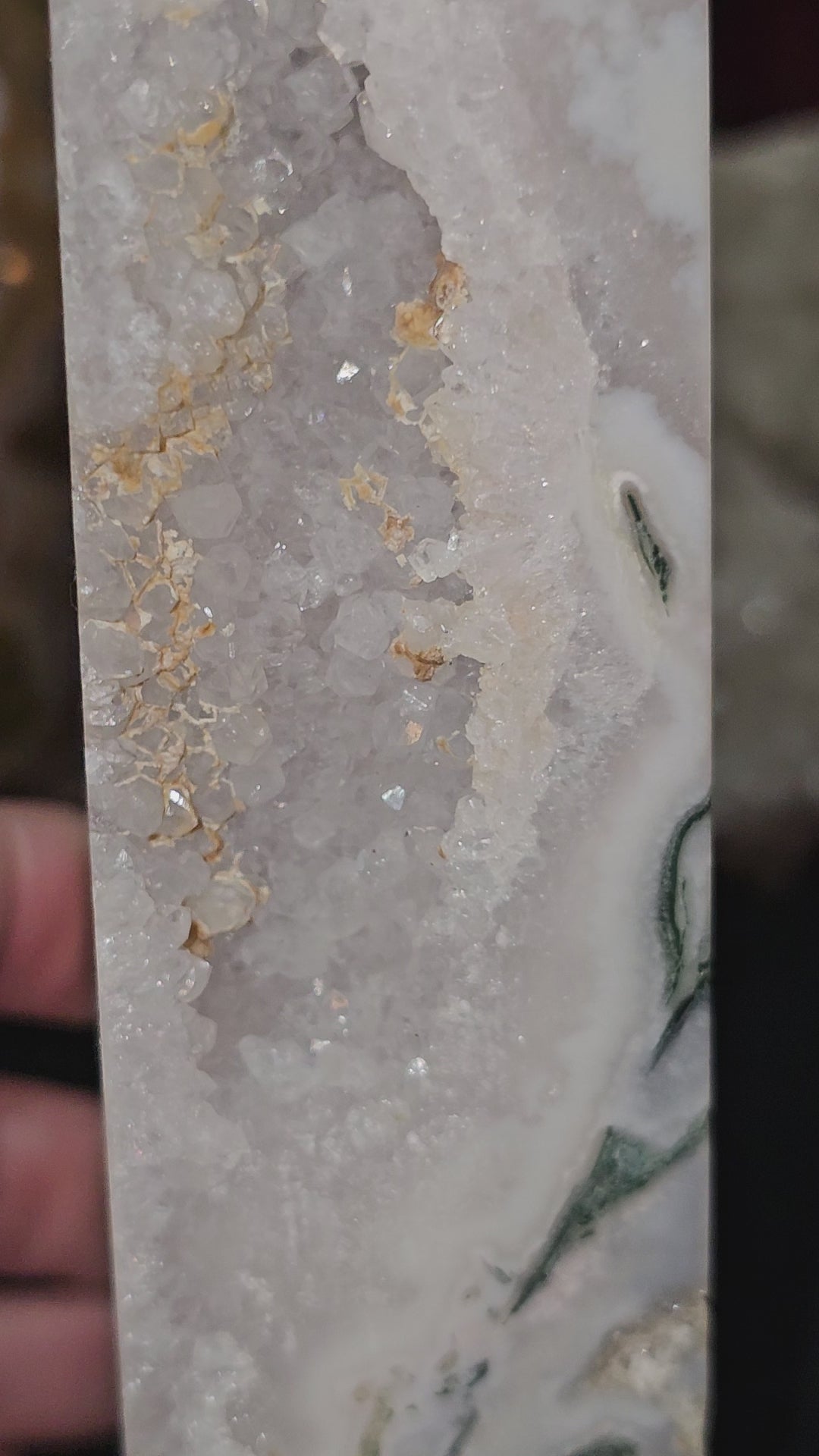 Big, Beautiful, Druzy Moss Agate Tower