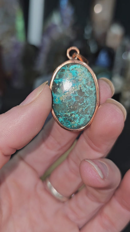 Copper Pendant with Chrysocolla