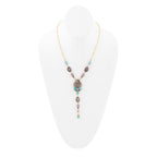 Regalia Blue Abalone Golden Y Necklace