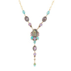 Regalia Blue Abalone Golden Y Necklace