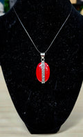 Red Coral Sterling silver pendant