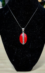 Red Coral Sterling silver pendant