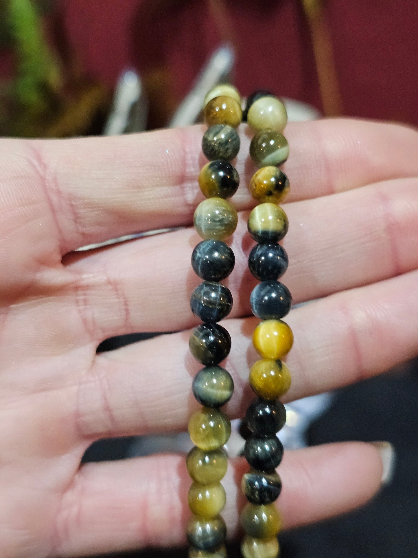 Flashy Blue Tiger's Eye Bracelets 6mm