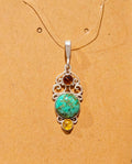 Natural Kingman Turquoise with Baltic Amber