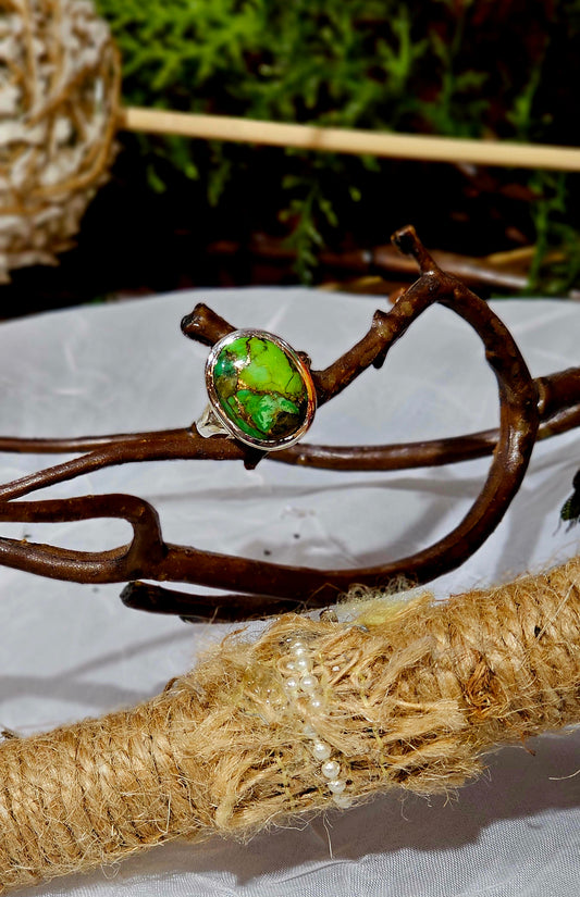 Green Mohave Turquoise in Sterling Silver