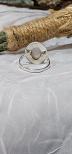 Flashy Rainbow Moonstone Sterling Silver Ring