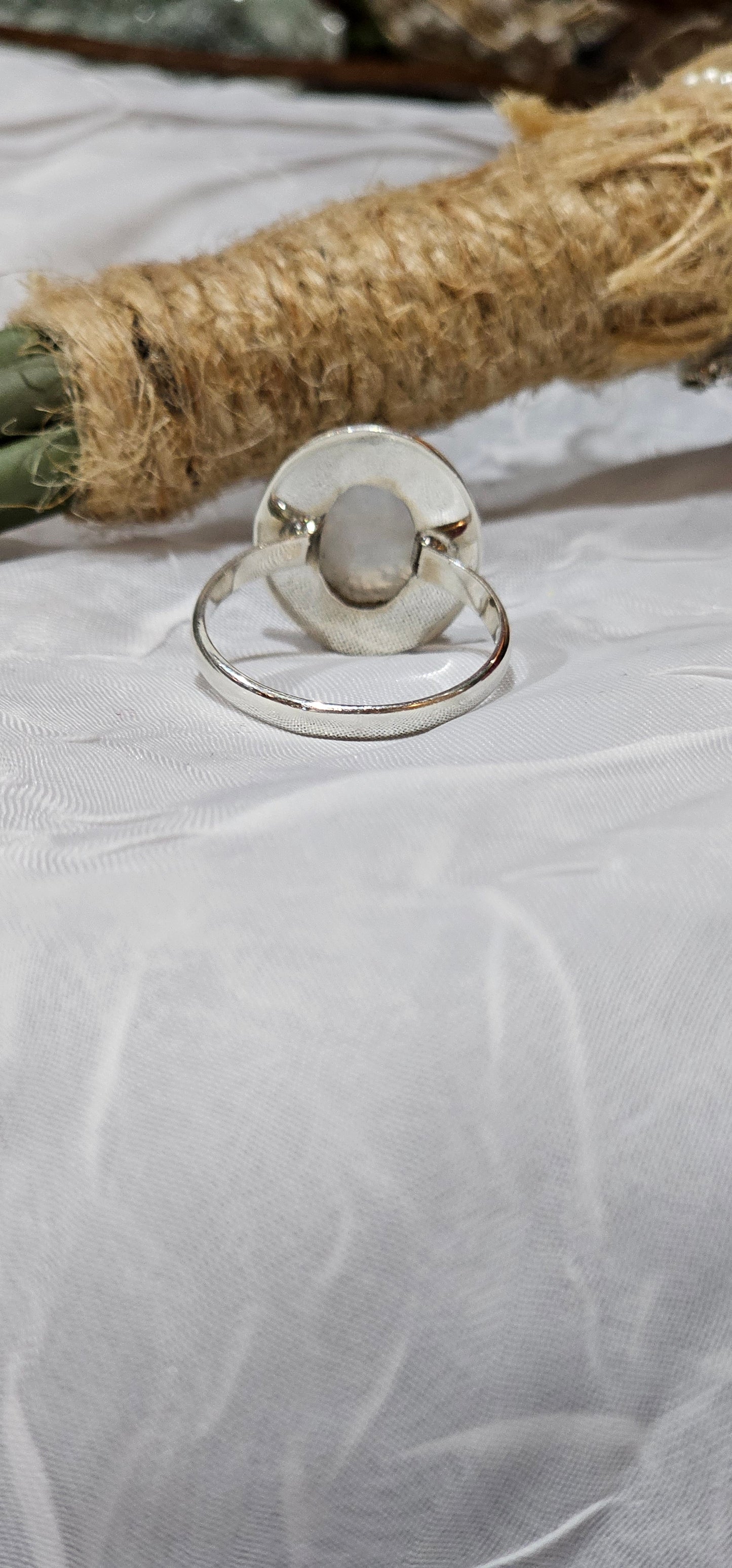 Flashy Rainbow Moonstone Sterling Silver Ring