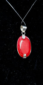 Red Coral Sterling silver pendant