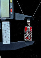 Red Coral Sterling Silver Octopus