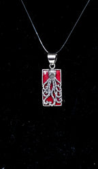 Red Coral Sterling Silver Octopus