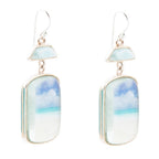 Scenic Beach Blue Larimar and Sterling Silver Drop Earrings
