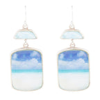 Scenic Beach Blue Larimar and Sterling Silver Drop Earrings