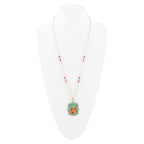 Scenic Sedona Desert Blue Turquoise Golden Pendant Necklace