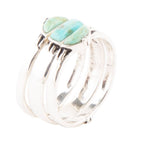 Triple Stack Shaped Turquoise and Sterling Silver Ring Set